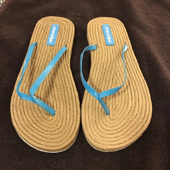 wicker flip flops